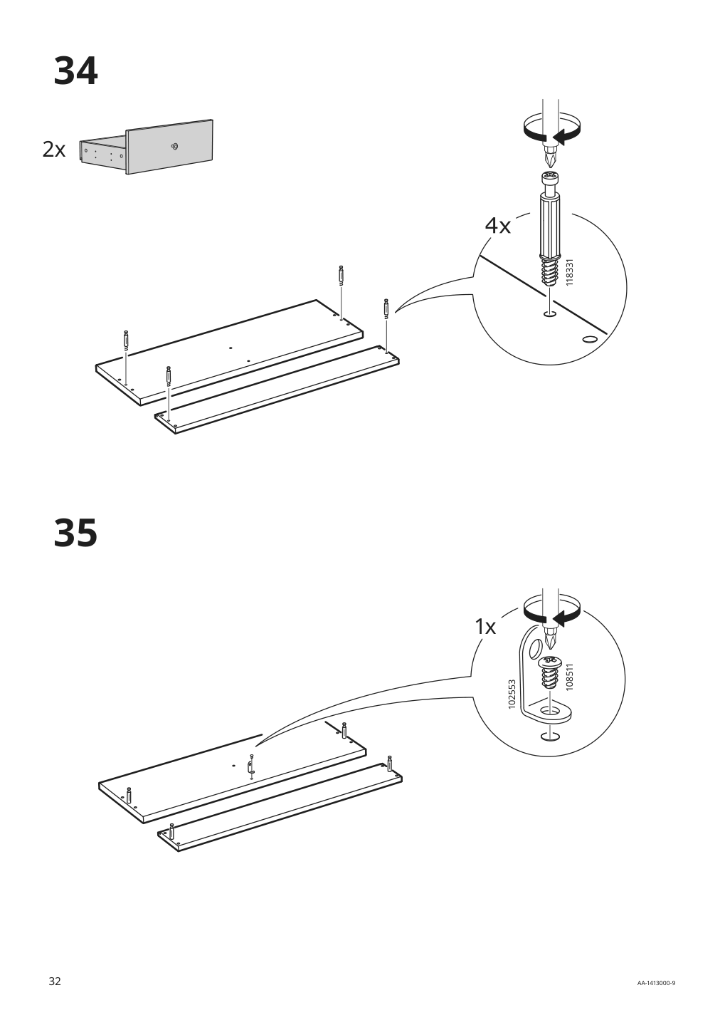 Assembly instructions for IKEA Hemnes sink cabinet with 4 drawers white | Page 32 - IKEA HEMNES / ODENSVIK bathroom furniture, set of 5 593.151.64