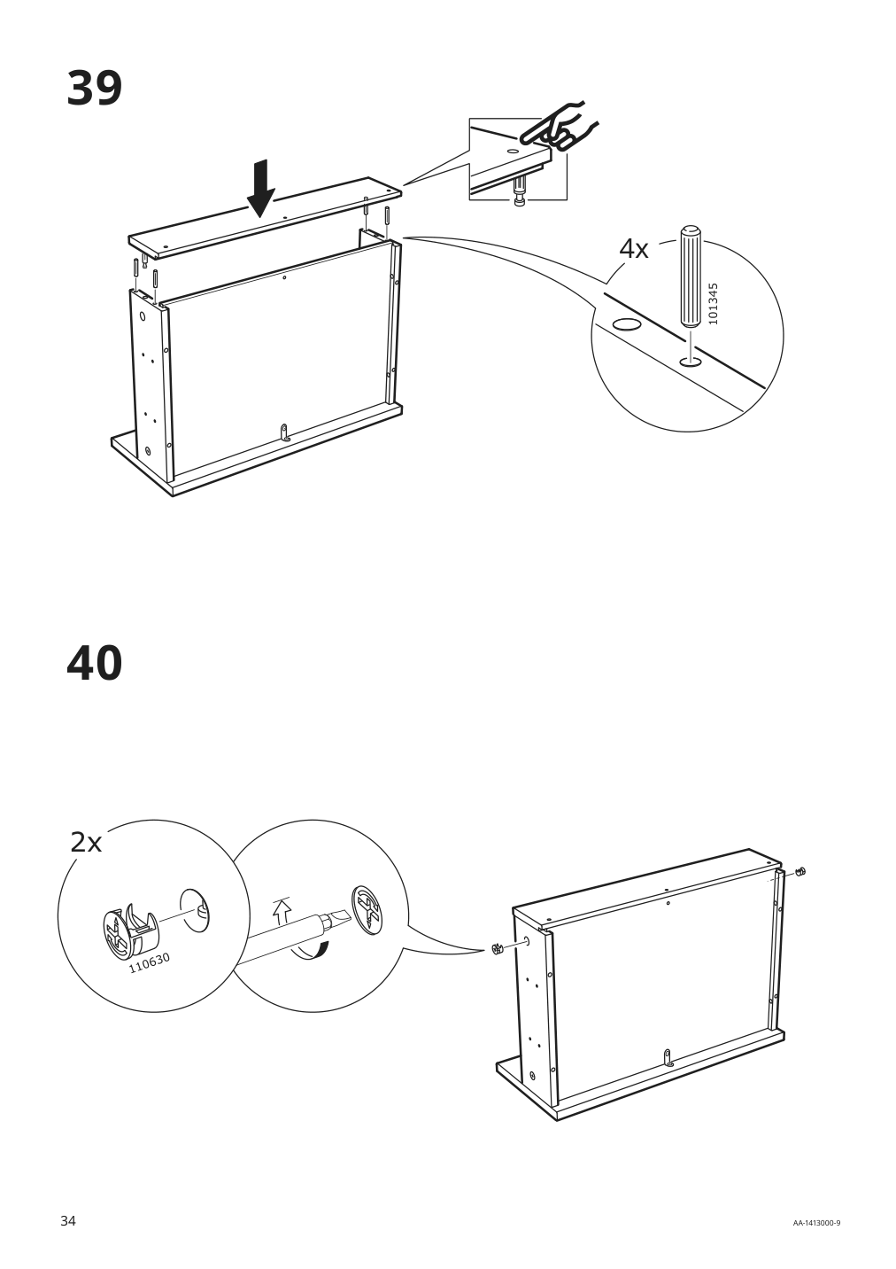 Assembly instructions for IKEA Hemnes sink cabinet with 4 drawers white | Page 34 - IKEA HEMNES sink cabinet with 4 drawers 202.936.67