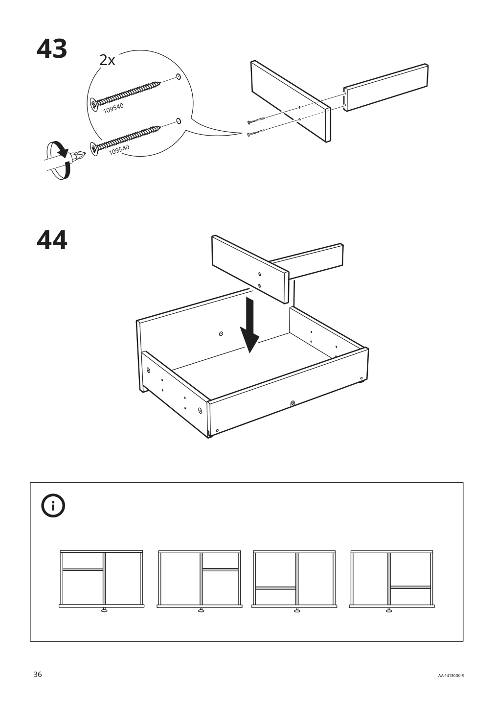 Assembly instructions for IKEA Hemnes sink cabinet with 4 drawers white | Page 36 - IKEA HEMNES sink cabinet with 4 drawers 202.936.67