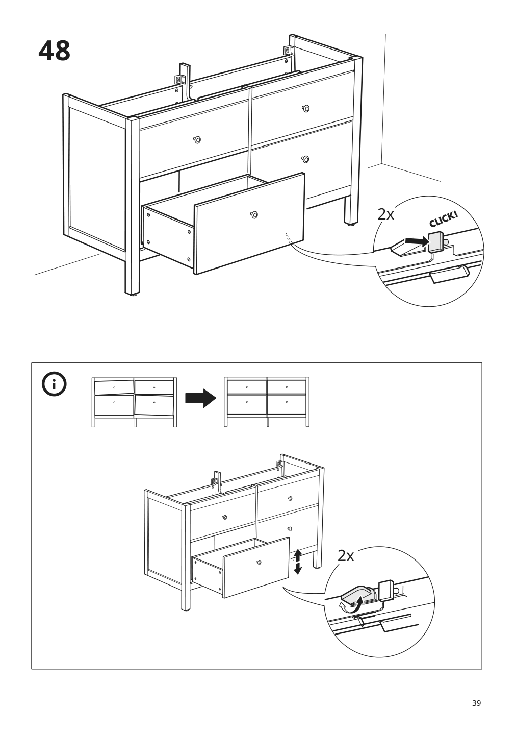 Assembly instructions for IKEA Hemnes sink cabinet with 4 drawers white | Page 39 - IKEA HEMNES sink cabinet with 4 drawers 602.936.70