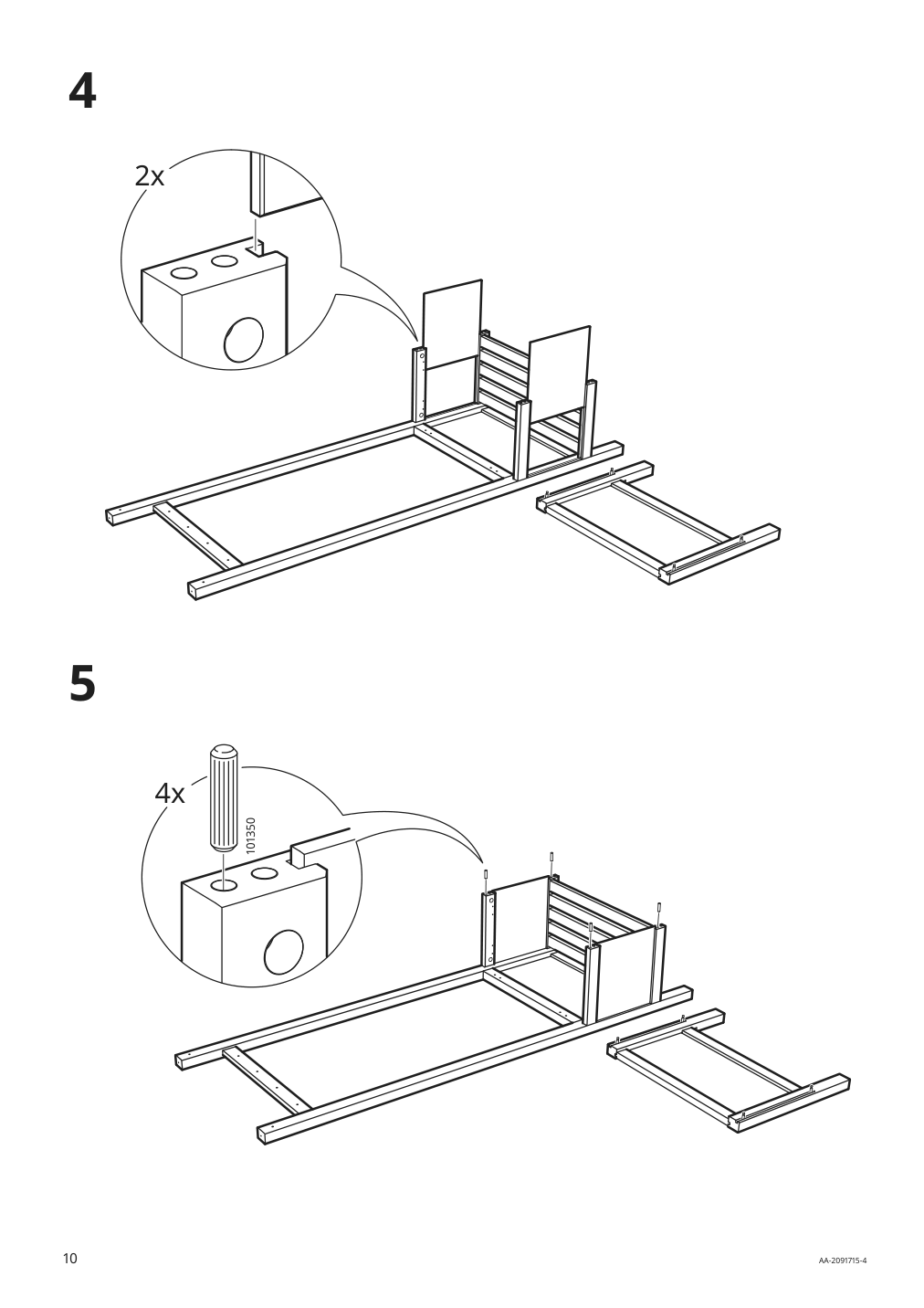 Assembly instructions for IKEA Hemnes storage bench w towel rail 4 hooks gray | Page 10 - IKEA HEMNES storage bench w/towel rail+4 hooks 504.294.24