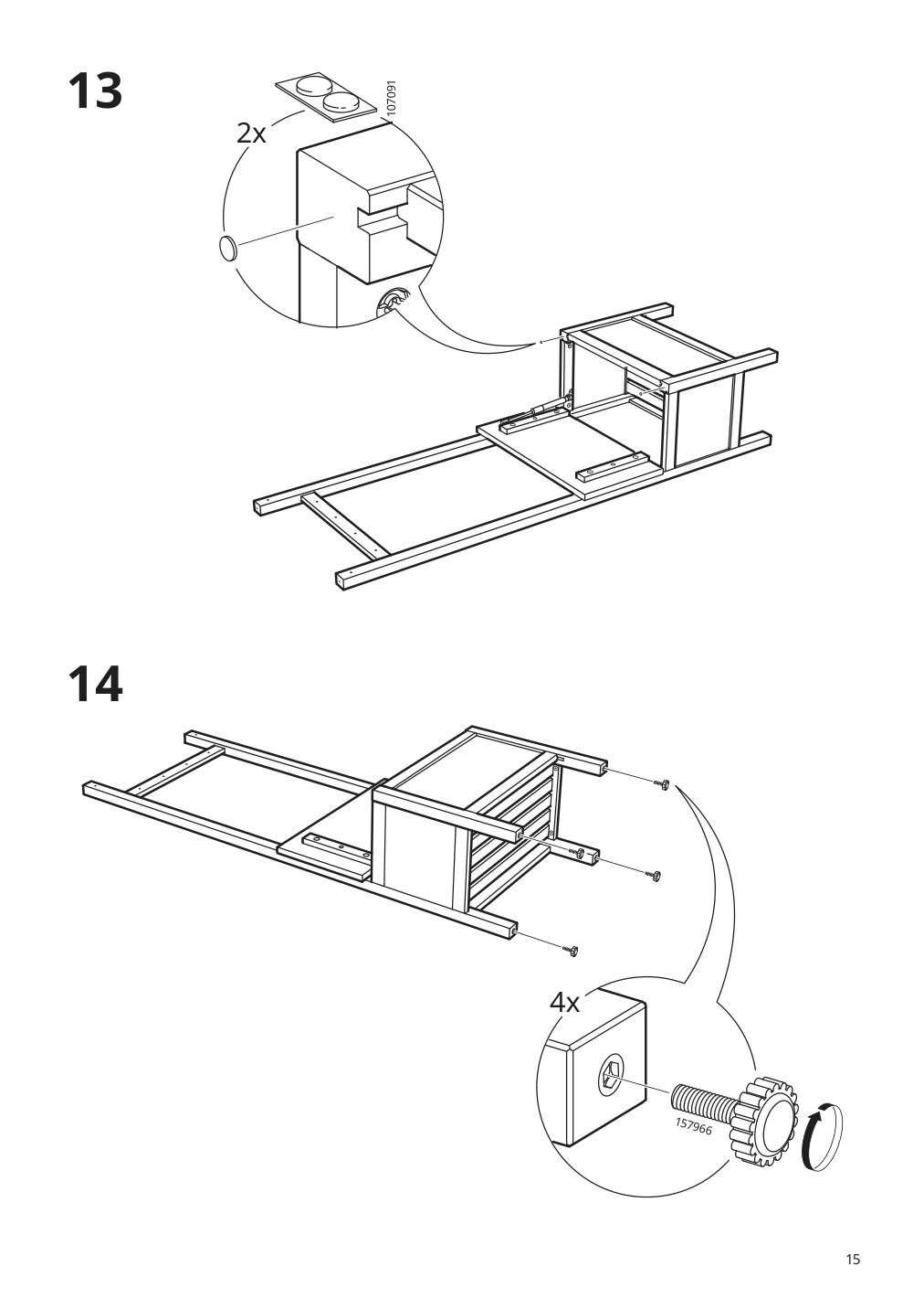 Assembly instructions for IKEA Hemnes storage bench w towel rail 4 hooks gray | Page 15 - IKEA HEMNES storage bench w/towel rail+4 hooks 504.294.24