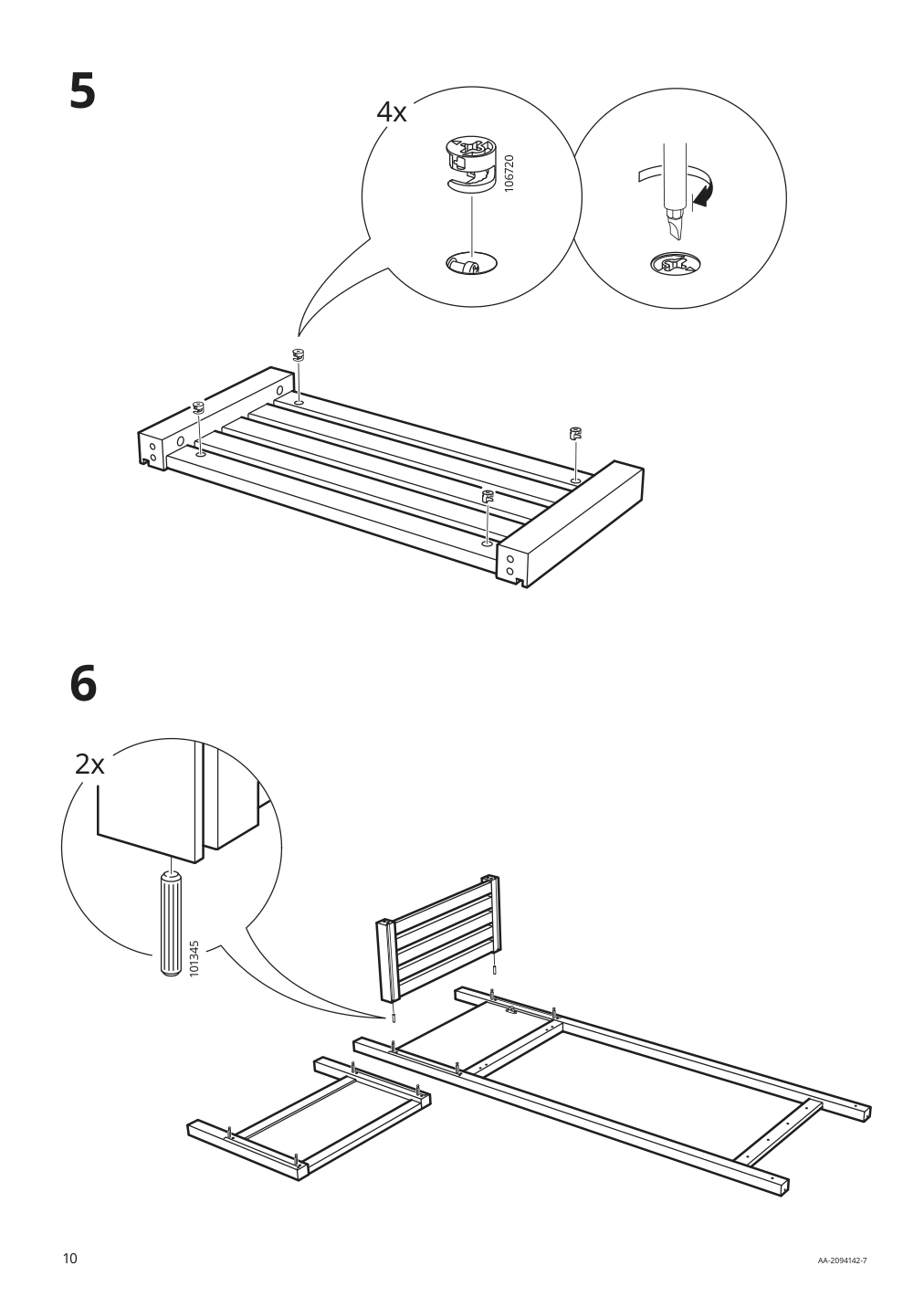 Assembly instructions for IKEA Hemnes storage bench w towel rail 4 hooks white | Page 10 - IKEA HEMNES storage bench w/towel rail+4 hooks 303.966.55