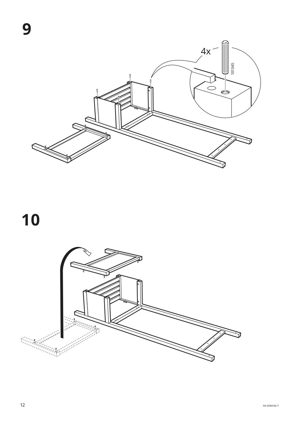 Assembly instructions for IKEA Hemnes storage bench w towel rail 4 hooks white | Page 12 - IKEA HEMNES storage bench w/towel rail+4 hooks 303.966.55