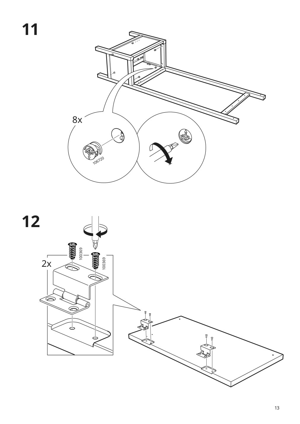 Assembly instructions for IKEA Hemnes storage bench w towel rail 4 hooks white | Page 13 - IKEA HEMNES storage bench w/towel rail+4 hooks 303.966.55