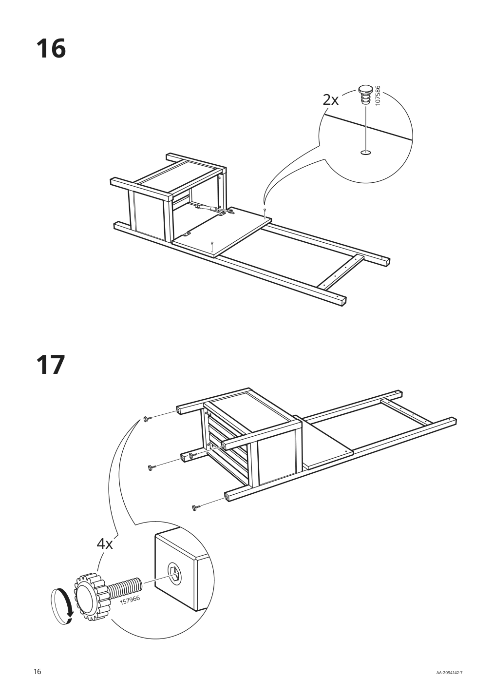 Assembly instructions for IKEA Hemnes storage bench w towel rail 4 hooks white | Page 16 - IKEA HEMNES storage bench w/towel rail+4 hooks 303.966.55