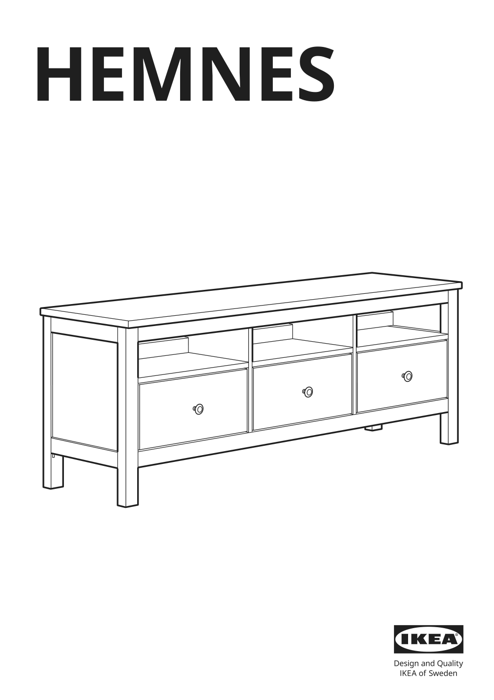 Assembly instructions for IKEA Hemnes tv unit black brown light brown | Page 1 - IKEA HEMNES TV storage combination 093.365.69