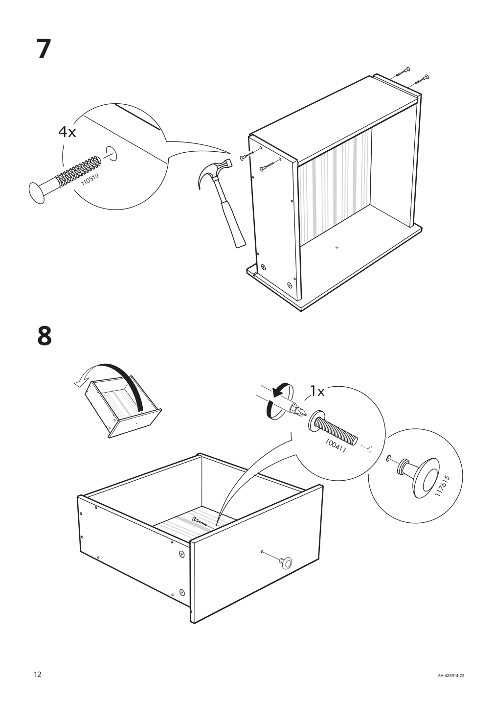 Assembly instructions for IKEA Hemnes tv unit black brown light brown | Page 12 - IKEA HEMNES TV storage combination 093.365.69