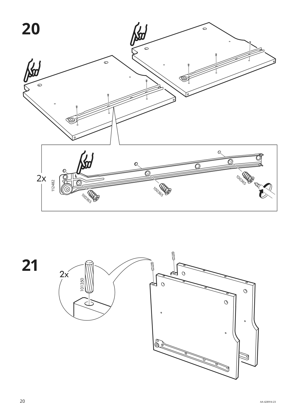 Assembly instructions for IKEA Hemnes tv unit black brown light brown | Page 20 - IKEA HEMNES TV storage combination 093.365.69