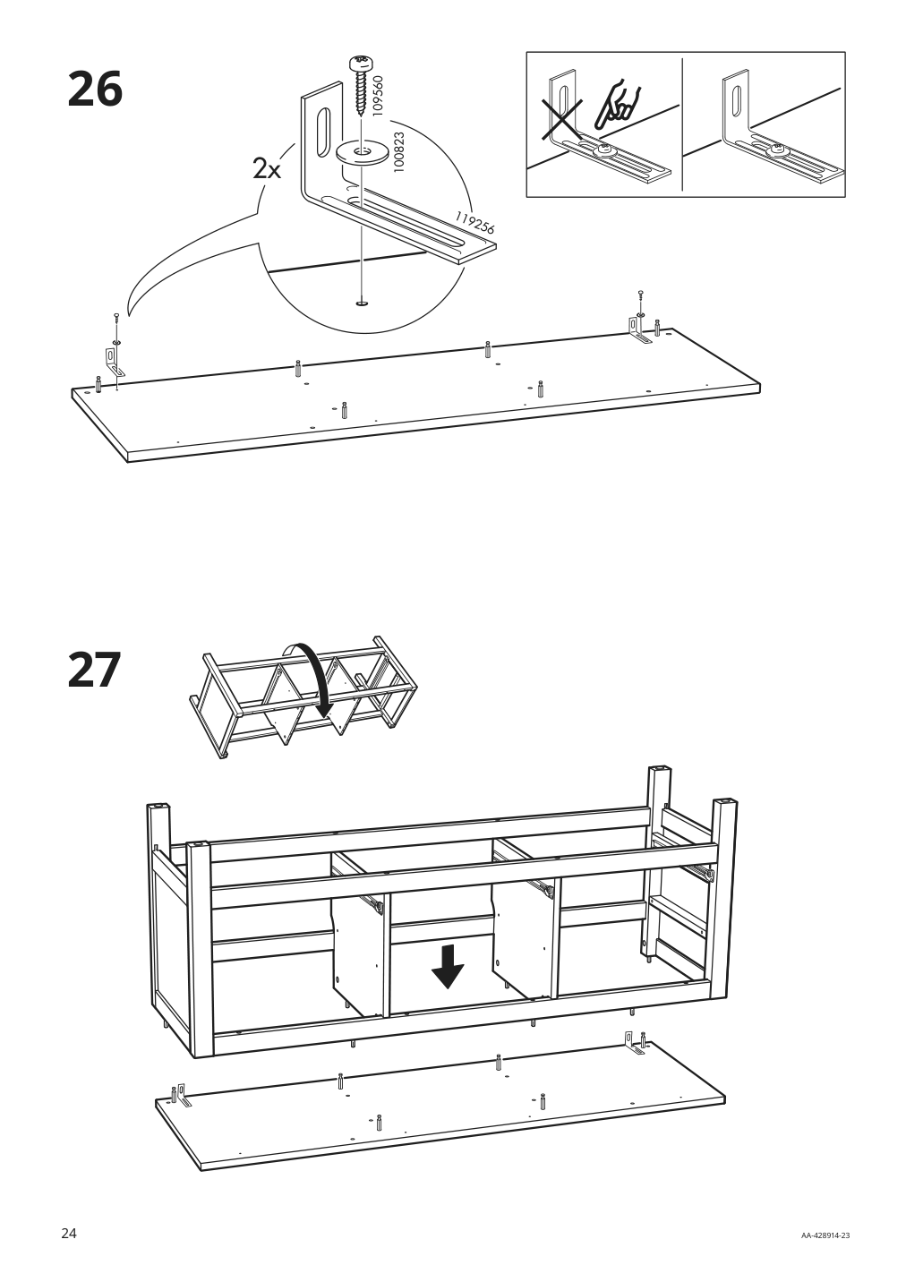 Assembly instructions for IKEA Hemnes tv unit black brown light brown | Page 24 - IKEA HEMNES TV storage combination 093.365.69