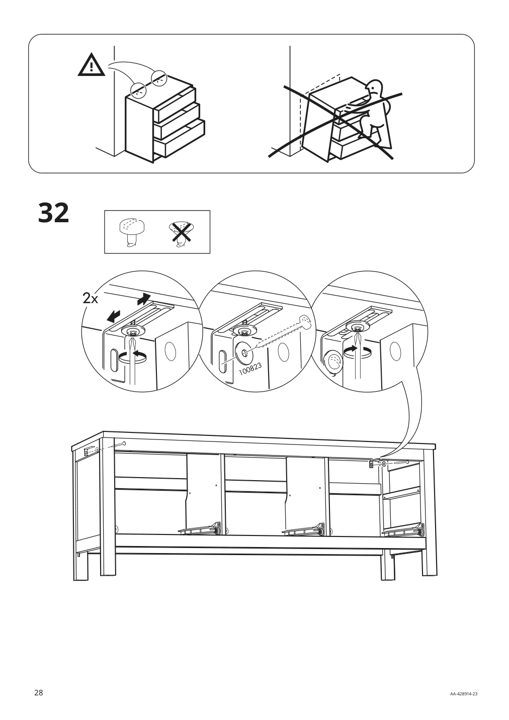 Assembly instructions for IKEA Hemnes tv unit black brown light brown | Page 28 - IKEA HEMNES TV storage combination 093.365.69