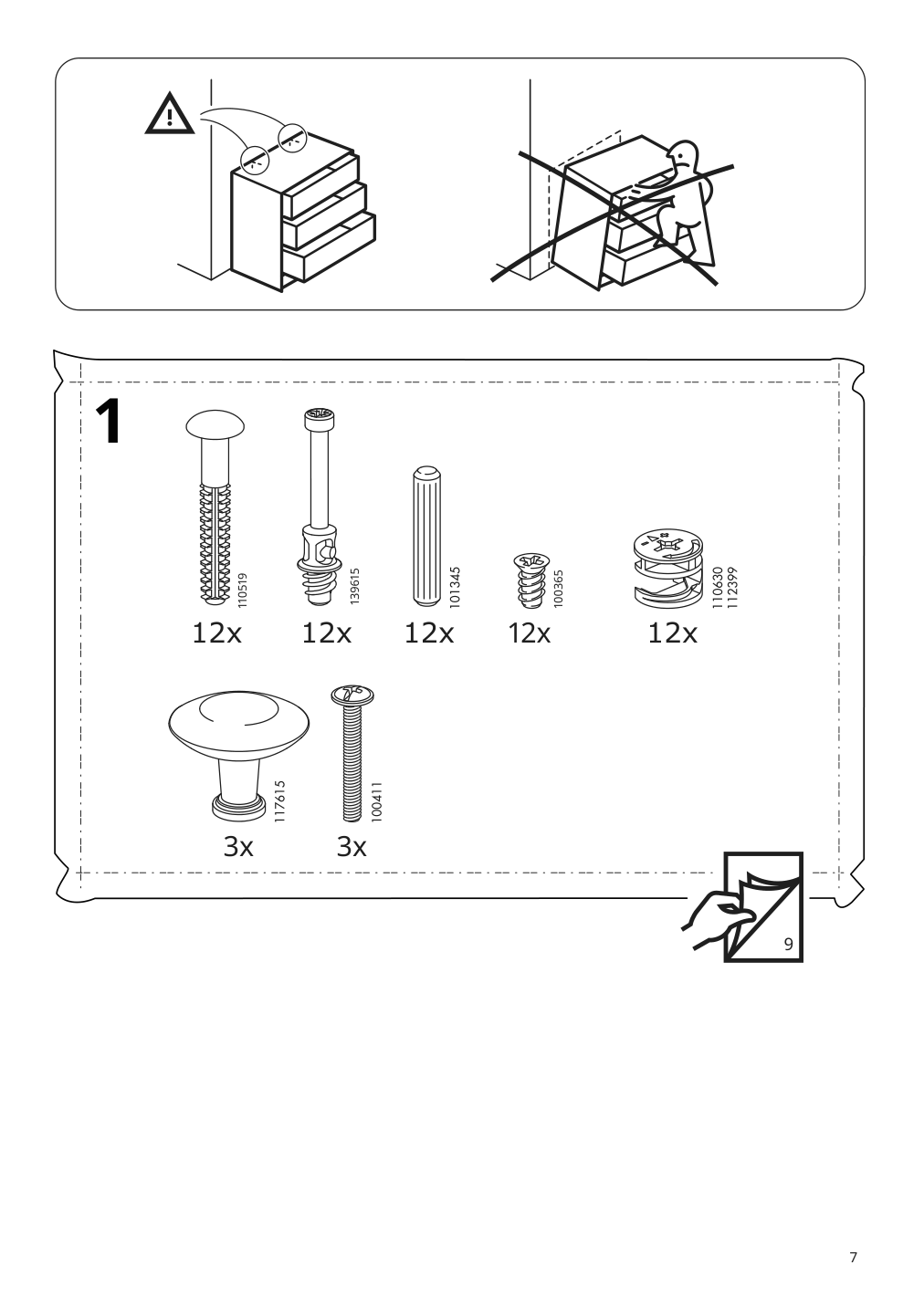 Assembly instructions for IKEA Hemnes tv unit black brown light brown | Page 7 - IKEA HEMNES TV storage combination 093.365.69