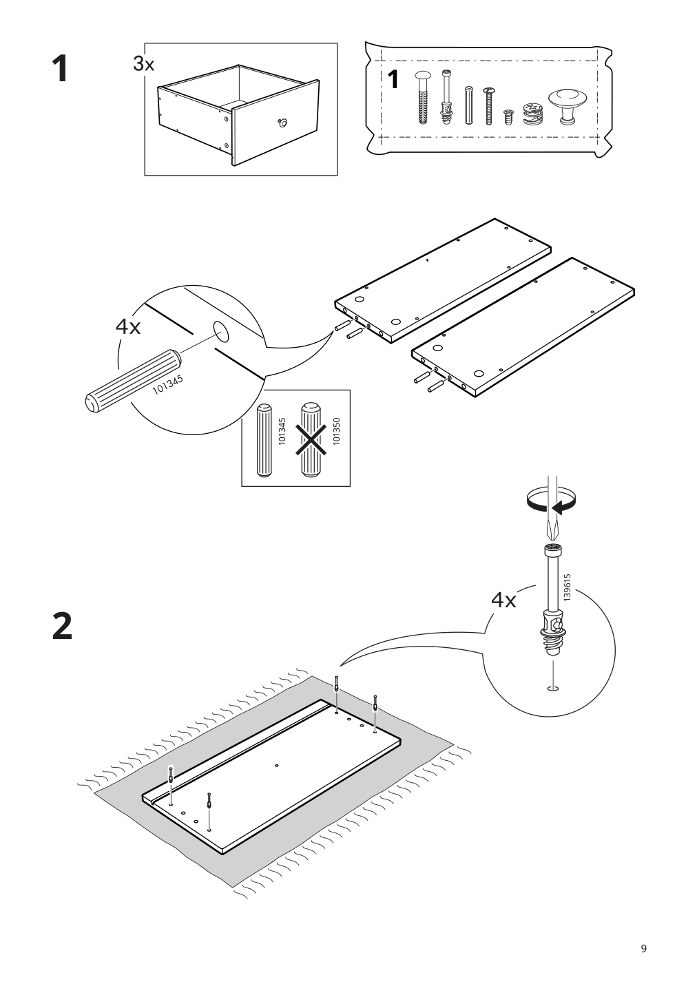 Assembly instructions for IKEA Hemnes tv unit black brown light brown | Page 9 - IKEA HEMNES TV storage combination 093.365.69