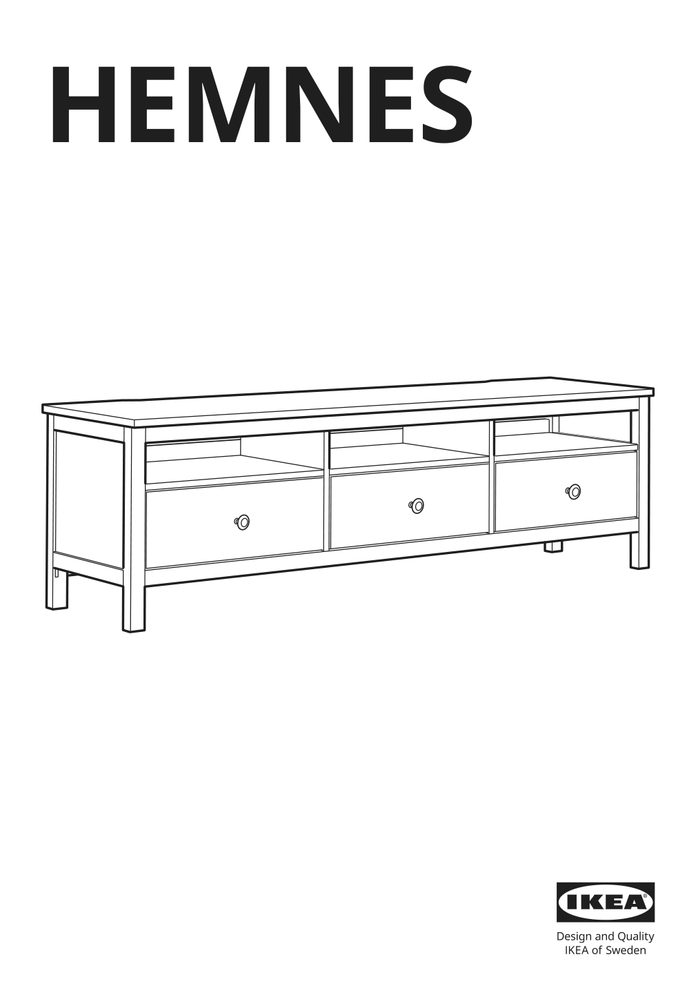 Assembly instructions for IKEA Hemnes tv unit black brown | Page 1 - IKEA HEMNES TV unit 003.392.18