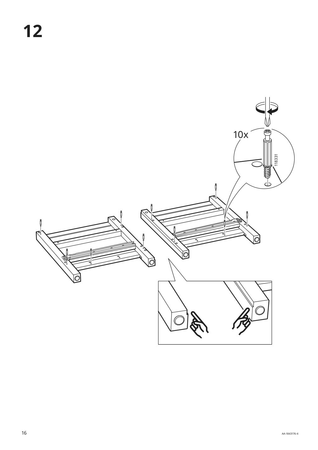 Assembly instructions for IKEA Hemnes tv unit black brown | Page 16 - IKEA HEMNES TV unit 003.392.18