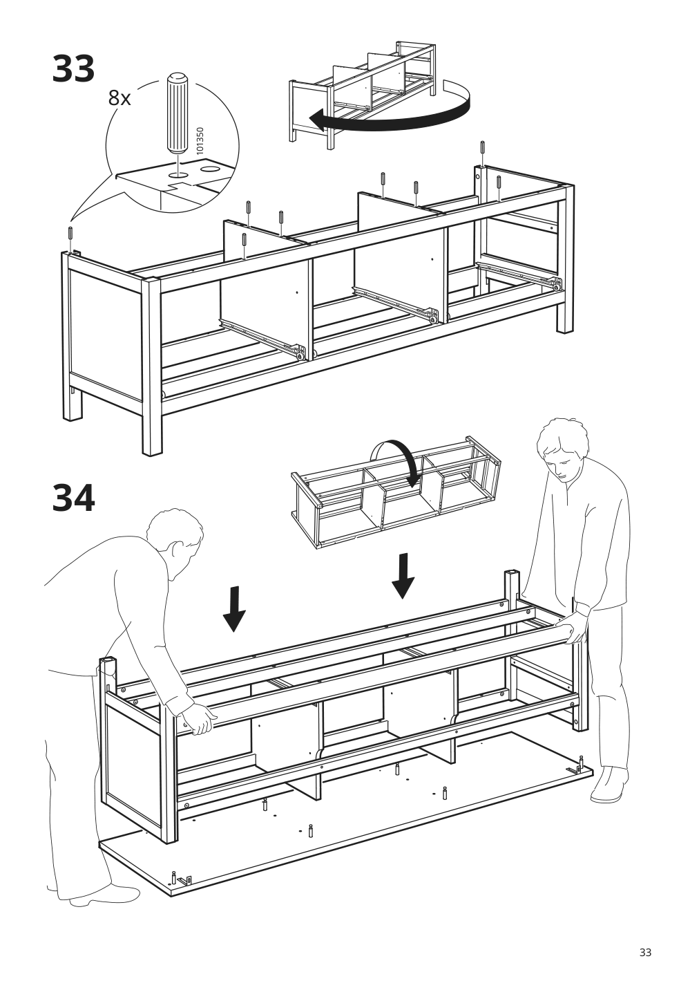 Assembly instructions for IKEA Hemnes tv unit black brown | Page 33 - IKEA HEMNES TV unit 003.392.18