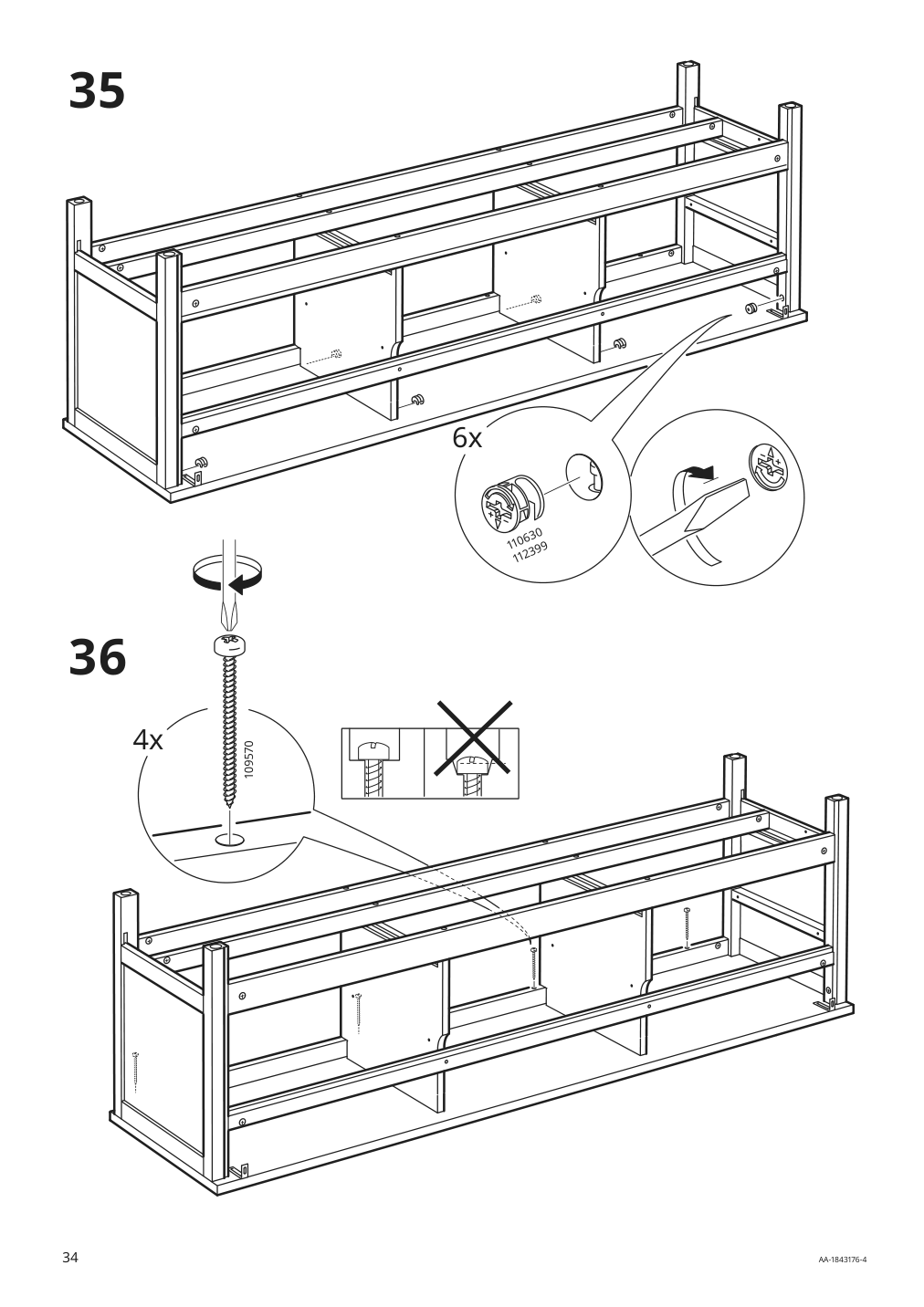 Assembly instructions for IKEA Hemnes tv unit black brown | Page 34 - IKEA HEMNES TV unit 003.392.18