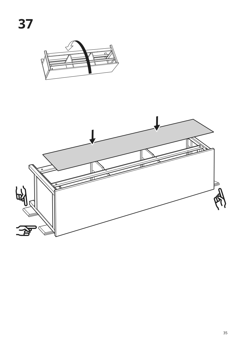 Assembly instructions for IKEA Hemnes tv unit black brown | Page 35 - IKEA HEMNES TV unit 003.392.18