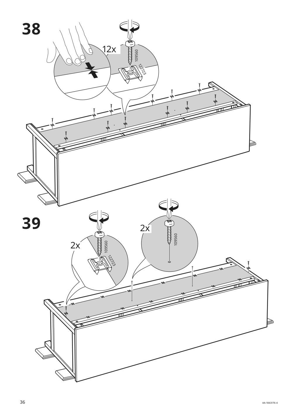 Assembly instructions for IKEA Hemnes tv unit black brown | Page 36 - IKEA HEMNES TV unit 003.392.18