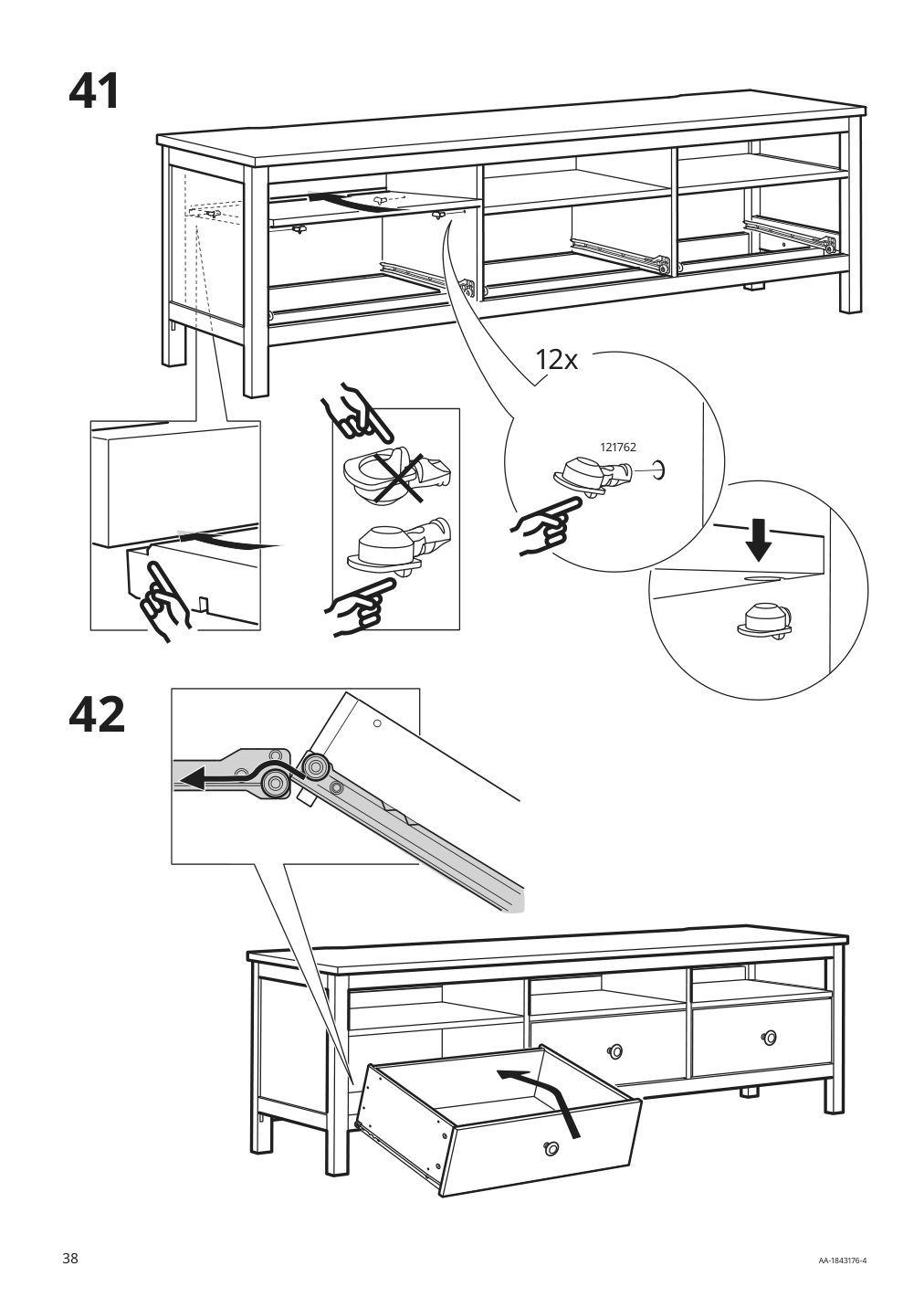 Assembly instructions for IKEA Hemnes tv unit black brown | Page 38 - IKEA HEMNES TV unit 003.392.18