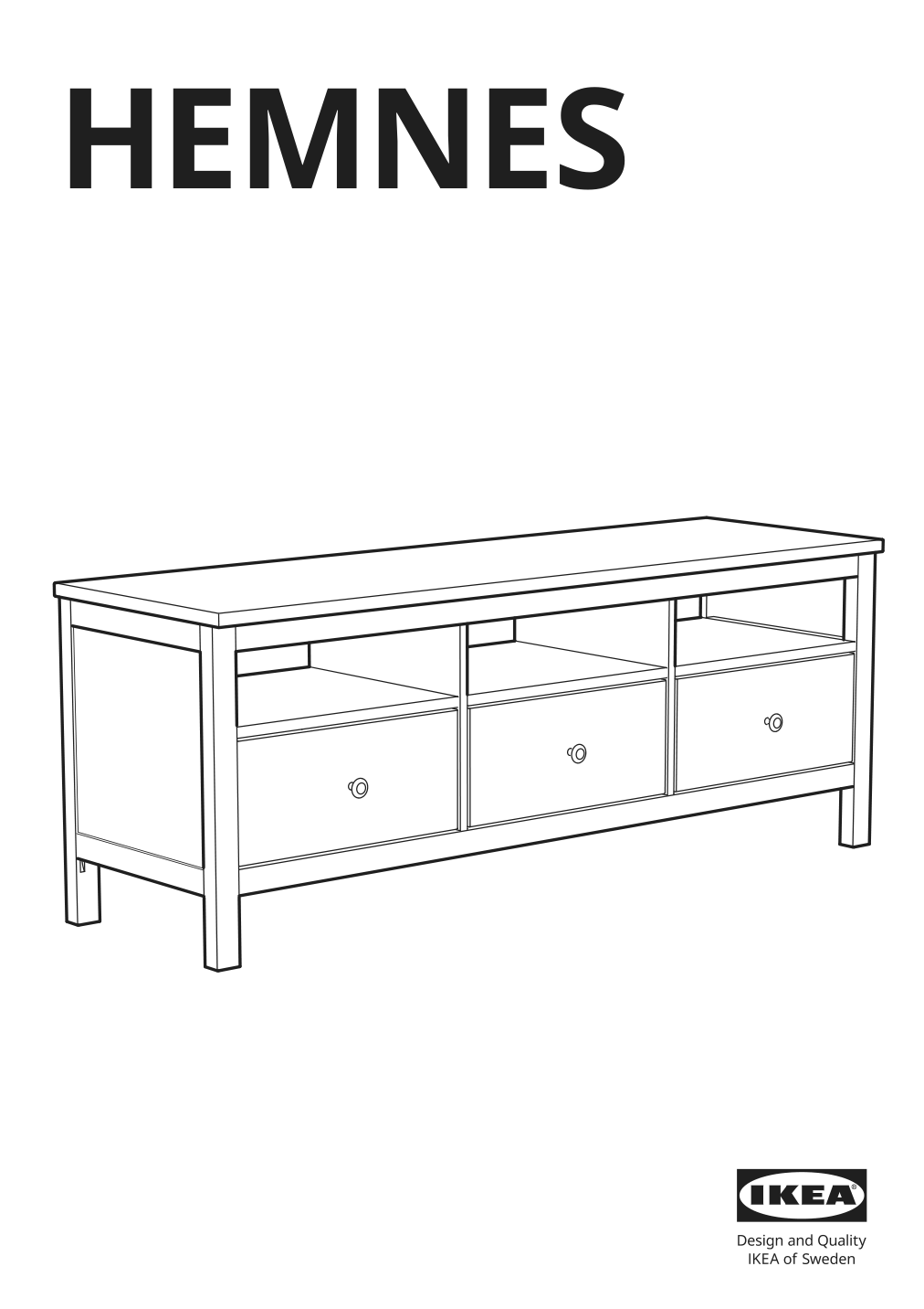 Assembly instructions for IKEA Hemnes tv unit dark gray stained | Page 1 - IKEA HEMNES TV unit 903.817.31