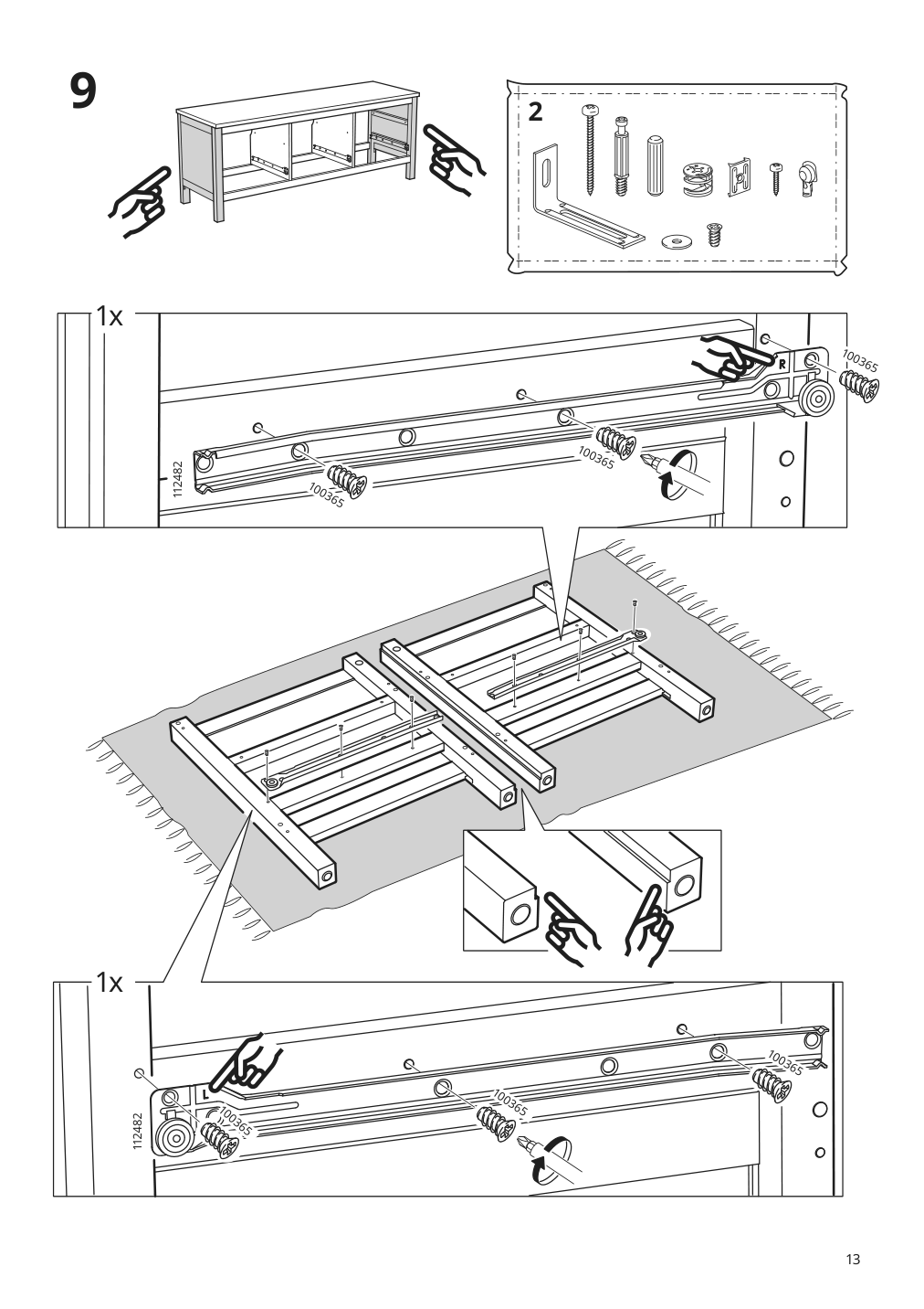 Assembly instructions for IKEA Hemnes tv unit dark gray stained | Page 13 - IKEA HEMNES TV unit 903.817.31