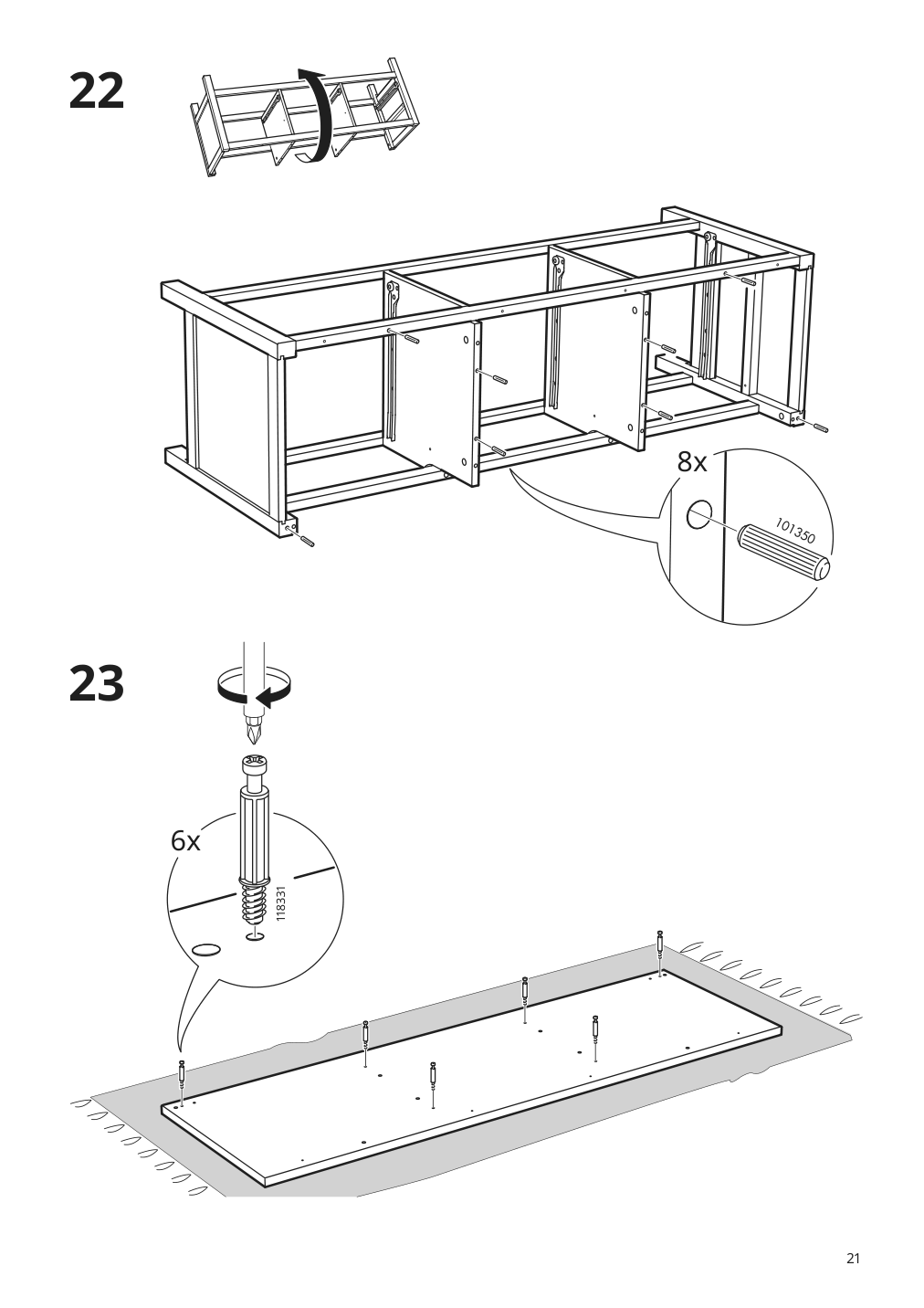 Assembly instructions for IKEA Hemnes tv unit dark gray stained | Page 21 - IKEA HEMNES TV unit 903.817.31