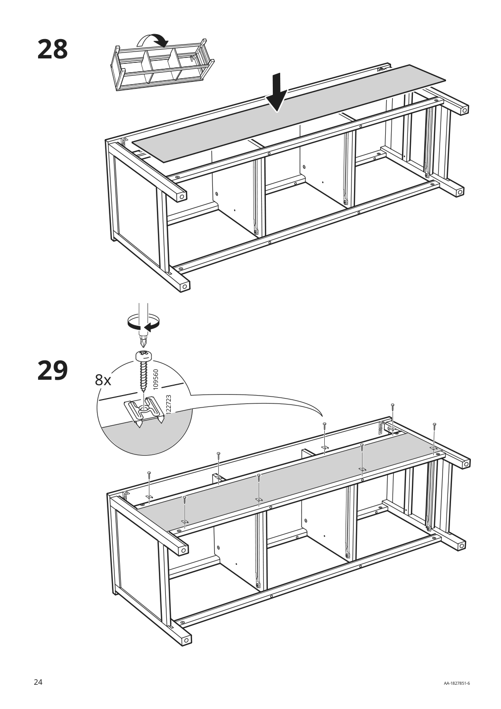 Assembly instructions for IKEA Hemnes tv unit dark gray stained | Page 24 - IKEA HEMNES TV unit 903.817.31