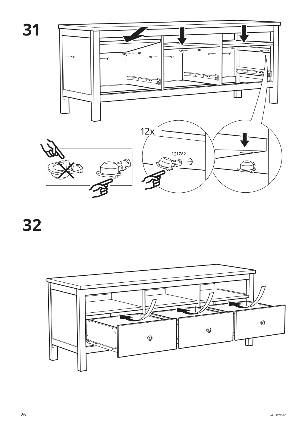 Assembly instructions for IKEA Hemnes tv unit dark gray stained | Page 26 - IKEA HEMNES TV unit 903.817.31