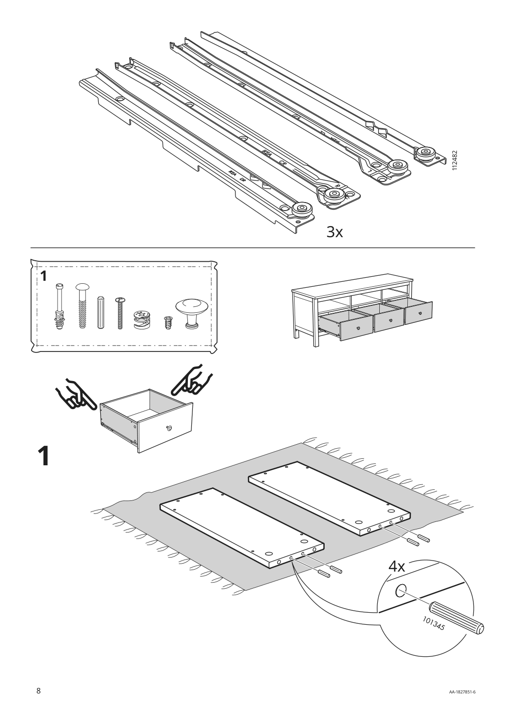 Assembly instructions for IKEA Hemnes tv unit dark gray stained | Page 8 - IKEA HEMNES TV unit 903.817.31