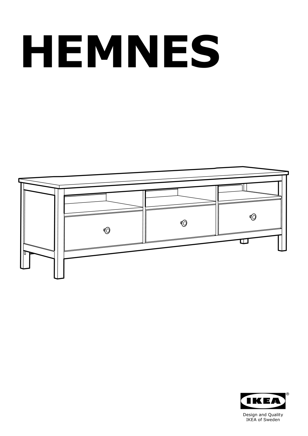 Assembly instructions for IKEA Hemnes tv unit dark gray stained | Page 1 - IKEA HEMNES TV unit 503.817.47