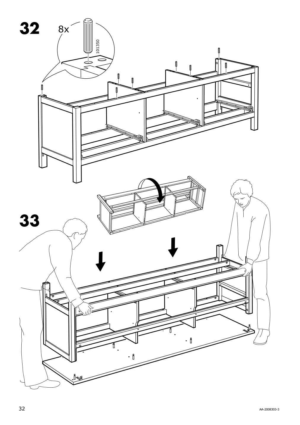 Assembly instructions for IKEA Hemnes tv unit dark gray stained | Page 32 - IKEA HEMNES TV unit 503.817.47