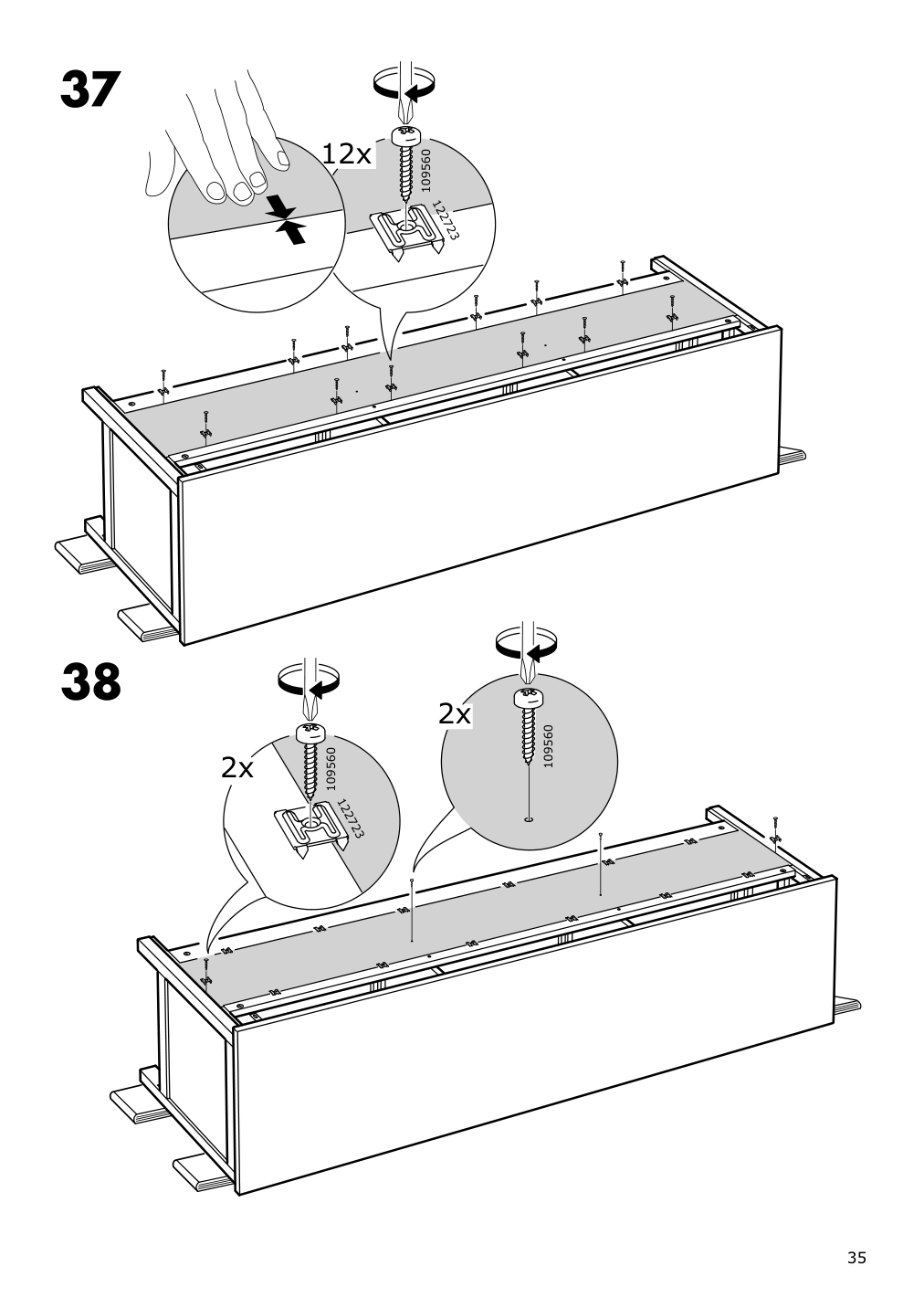 Assembly instructions for IKEA Hemnes tv unit dark gray stained | Page 35 - IKEA HEMNES TV unit 503.817.47