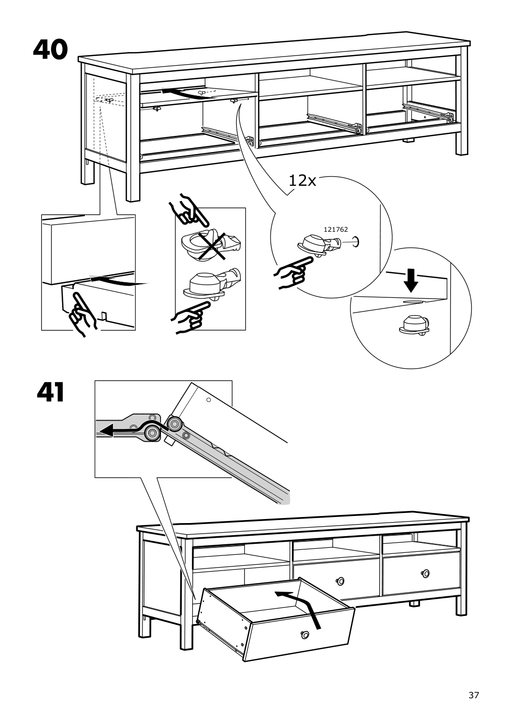 Assembly instructions for IKEA Hemnes tv unit dark gray stained | Page 37 - IKEA HEMNES TV unit 503.817.47