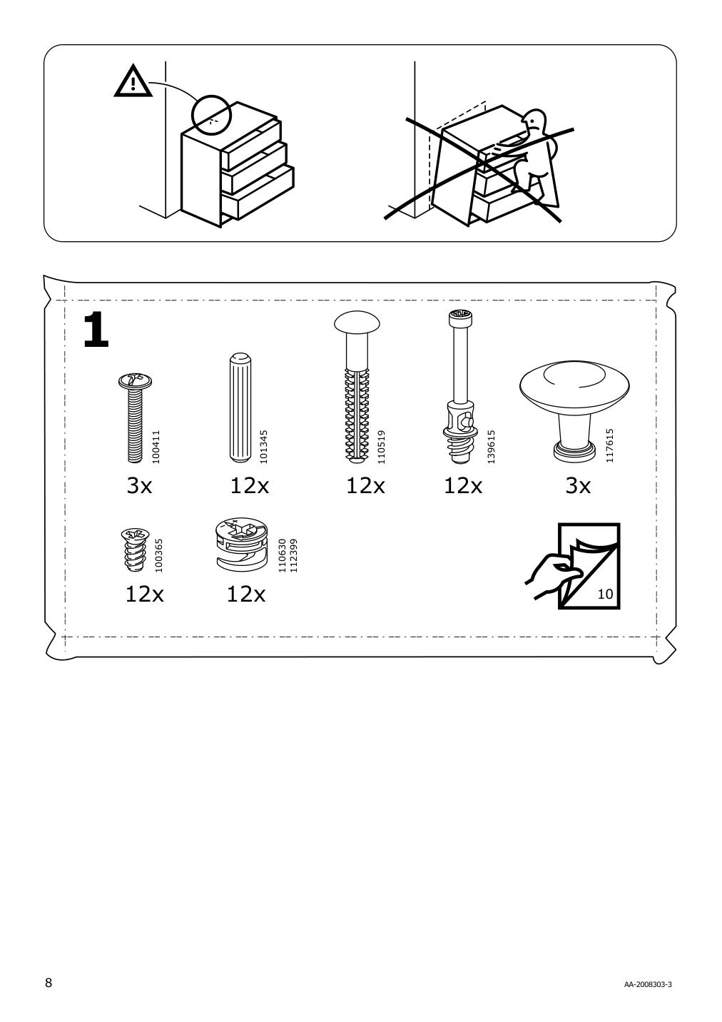 Assembly instructions for IKEA Hemnes tv unit dark gray stained | Page 8 - IKEA HEMNES TV unit 503.817.47