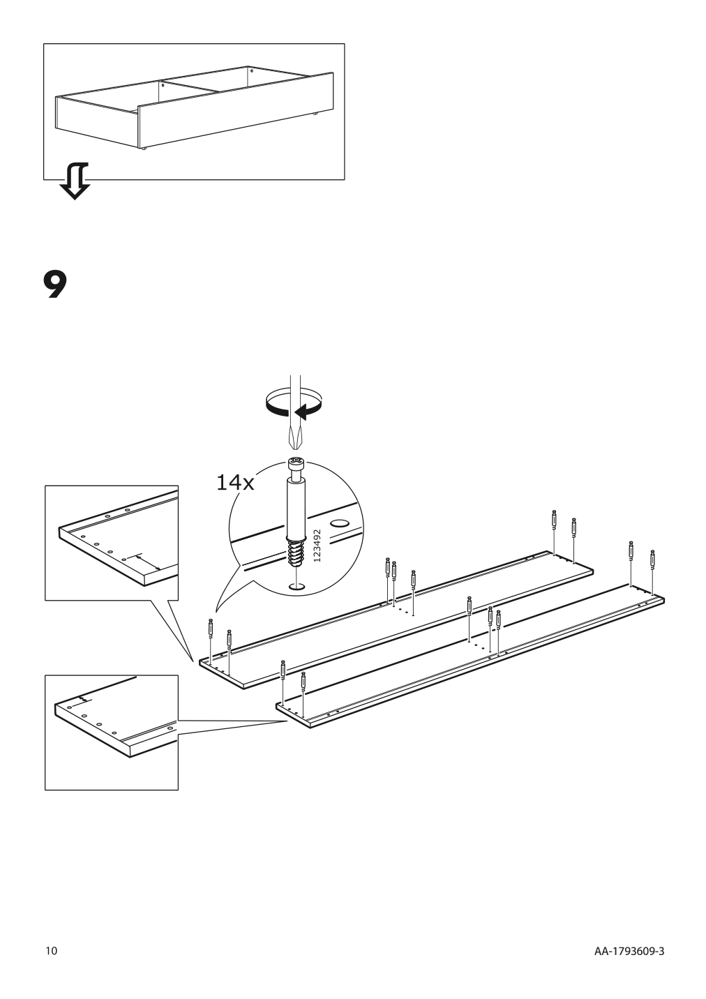 Assembly instructions for IKEA Hemnes underbed storage box set of 2 white stain | Page 10 - IKEA HEMNES bed frame with 2 storage boxes 491.888.21