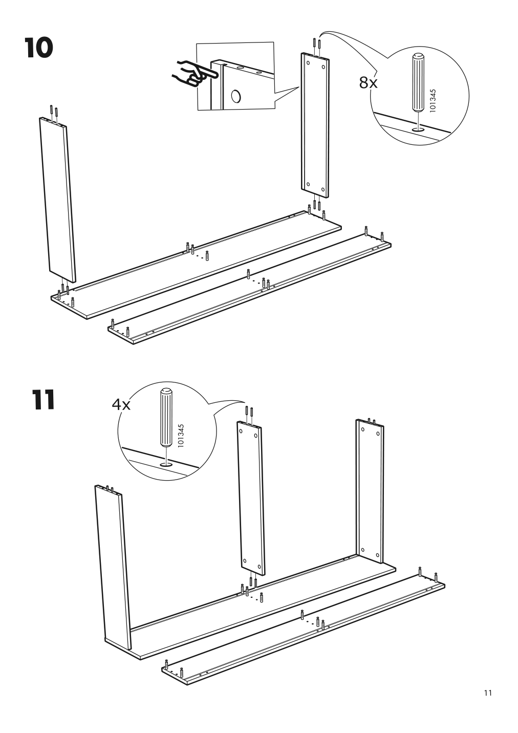 Assembly instructions for IKEA Hemnes underbed storage box set of 2 dark gray stained | Page 11 - IKEA HEMNES bed frame with 2 storage boxes 892.751.71