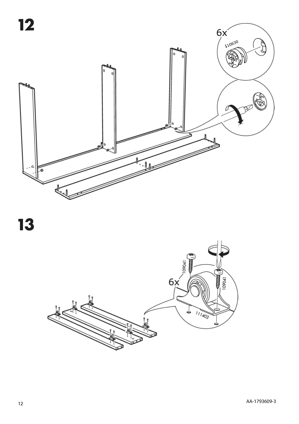 Assembly instructions for IKEA Hemnes underbed storage box set of 2 black brown | Page 12 - IKEA HEMNES bed frame with 2 storage boxes 092.752.12