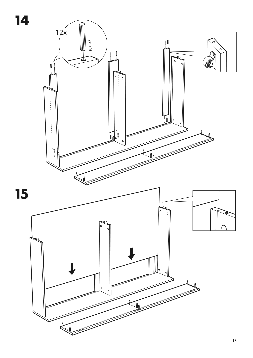 Assembly instructions for IKEA Hemnes underbed storage box set of 2 white stain | Page 13 - IKEA HEMNES bed frame with 2 storage boxes 692.752.28