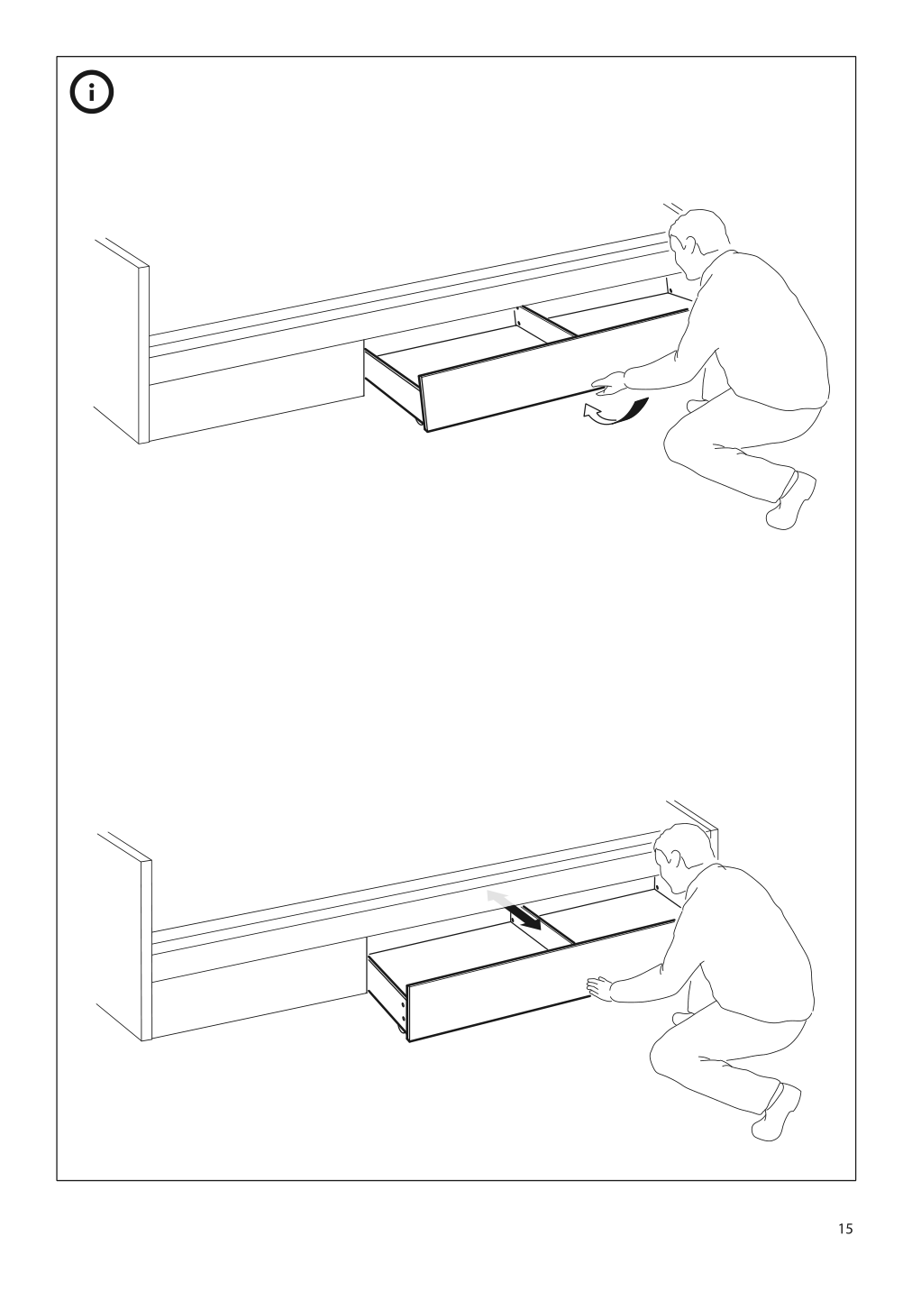 Assembly instructions for IKEA Hemnes underbed storage box set of 2 dark gray stained | Page 15 - IKEA HEMNES bed frame with 2 storage boxes 892.751.71