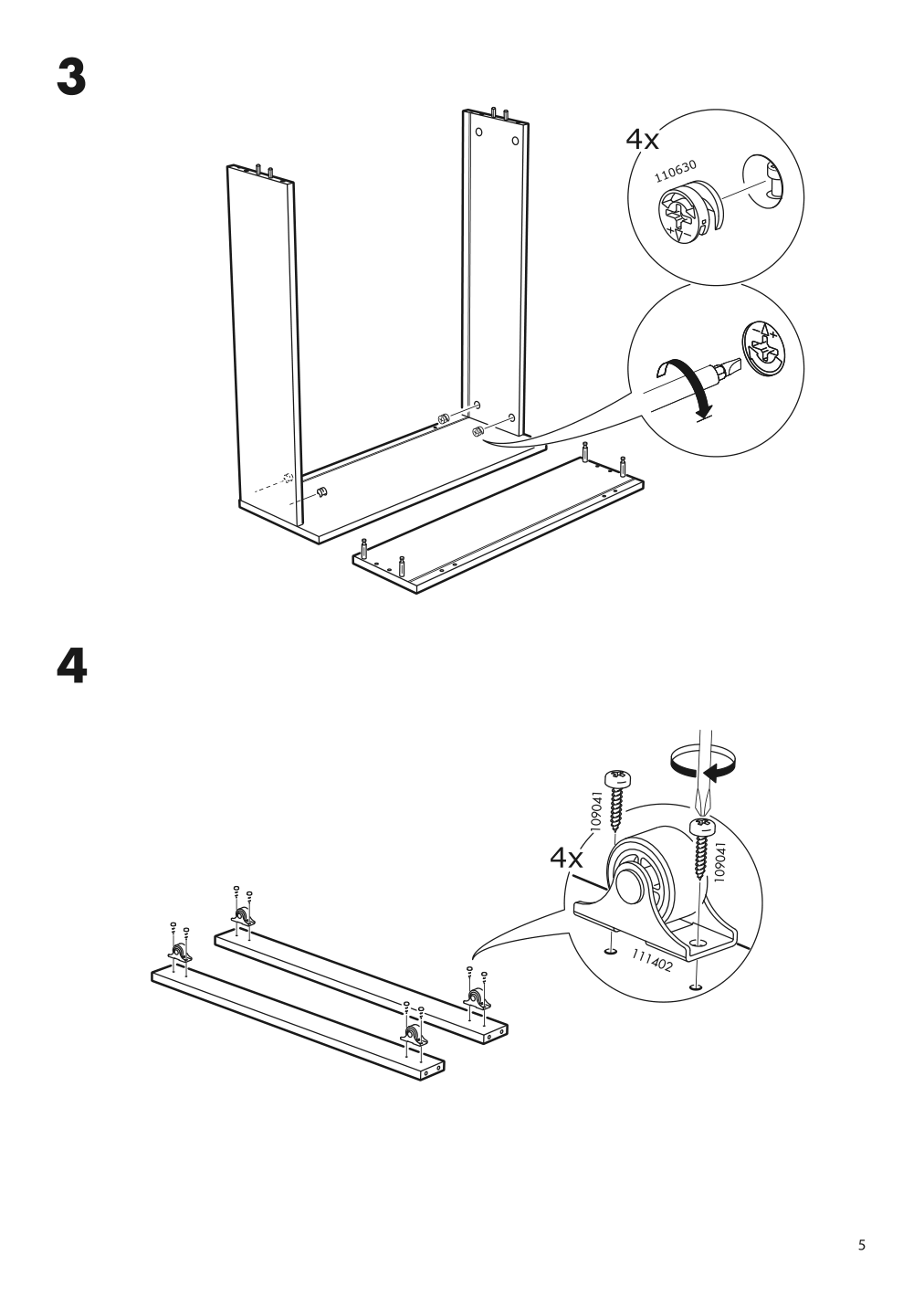 Assembly instructions for IKEA Hemnes underbed storage box set of 2 black brown | Page 5 - IKEA HEMNES bed frame with 2 storage boxes 492.753.14