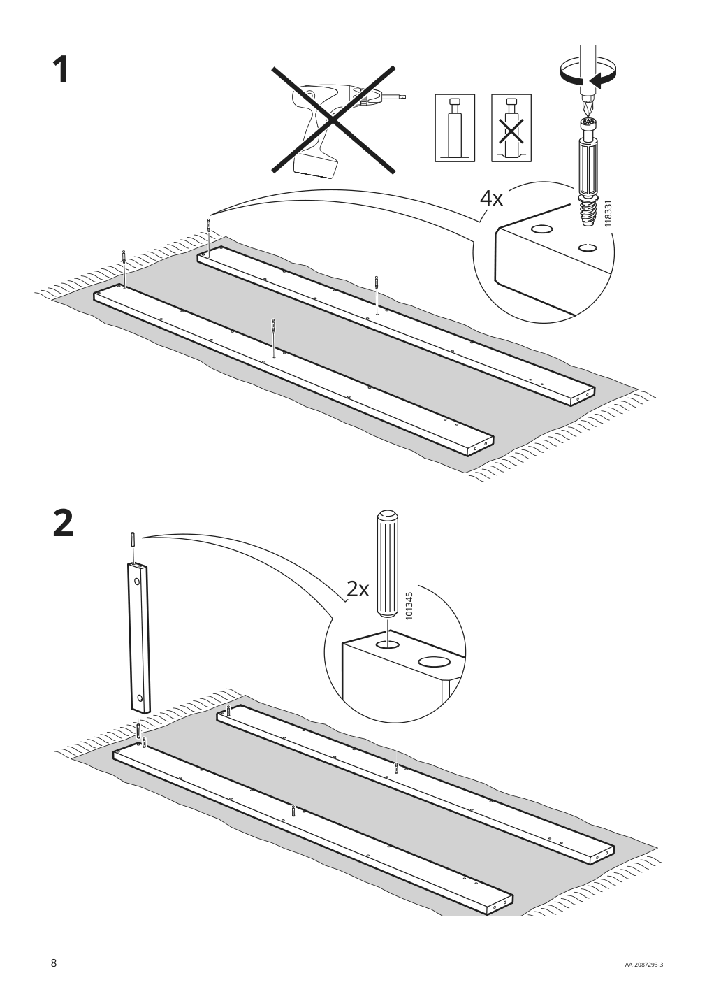 Assembly instructions for IKEA Hemnes wall shelf gray | Page 8 - IKEA HEMNES wall shelf 204.294.25