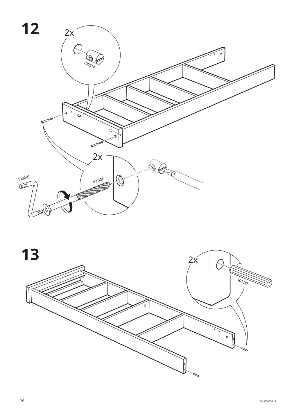 Assembly instructions for IKEA Hemnes wall shelf white | Page 14 - IKEA HEMNES wall shelf 003.966.47