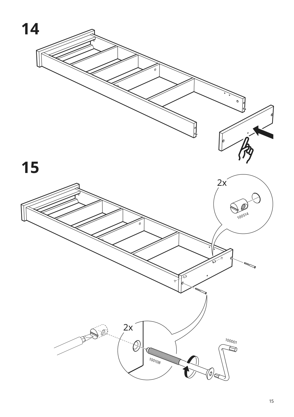 Assembly instructions for IKEA Hemnes wall shelf white | Page 15 - IKEA HEMNES wall shelf 003.966.47