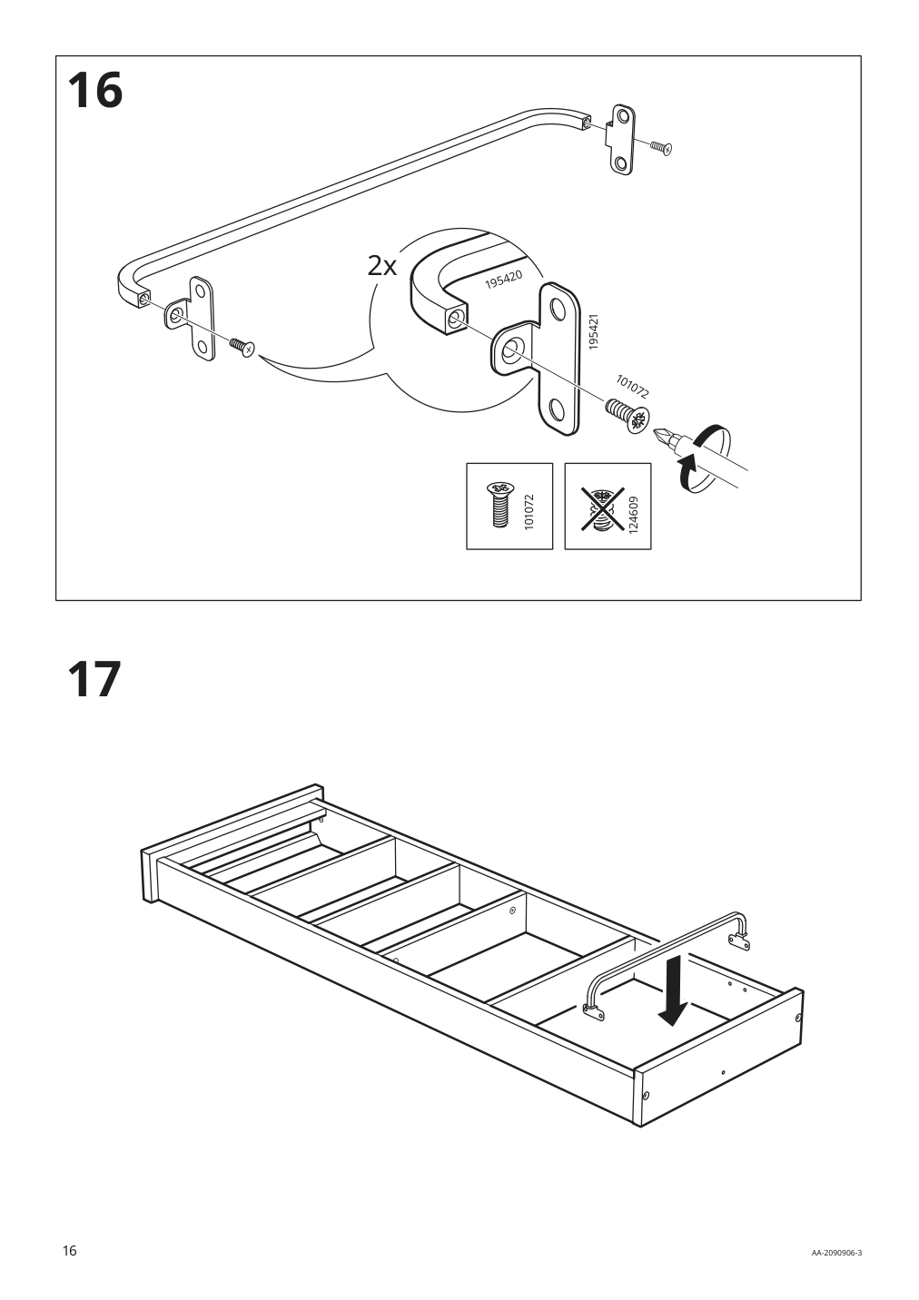 Assembly instructions for IKEA Hemnes wall shelf white | Page 16 - IKEA HEMNES wall shelf 003.966.47