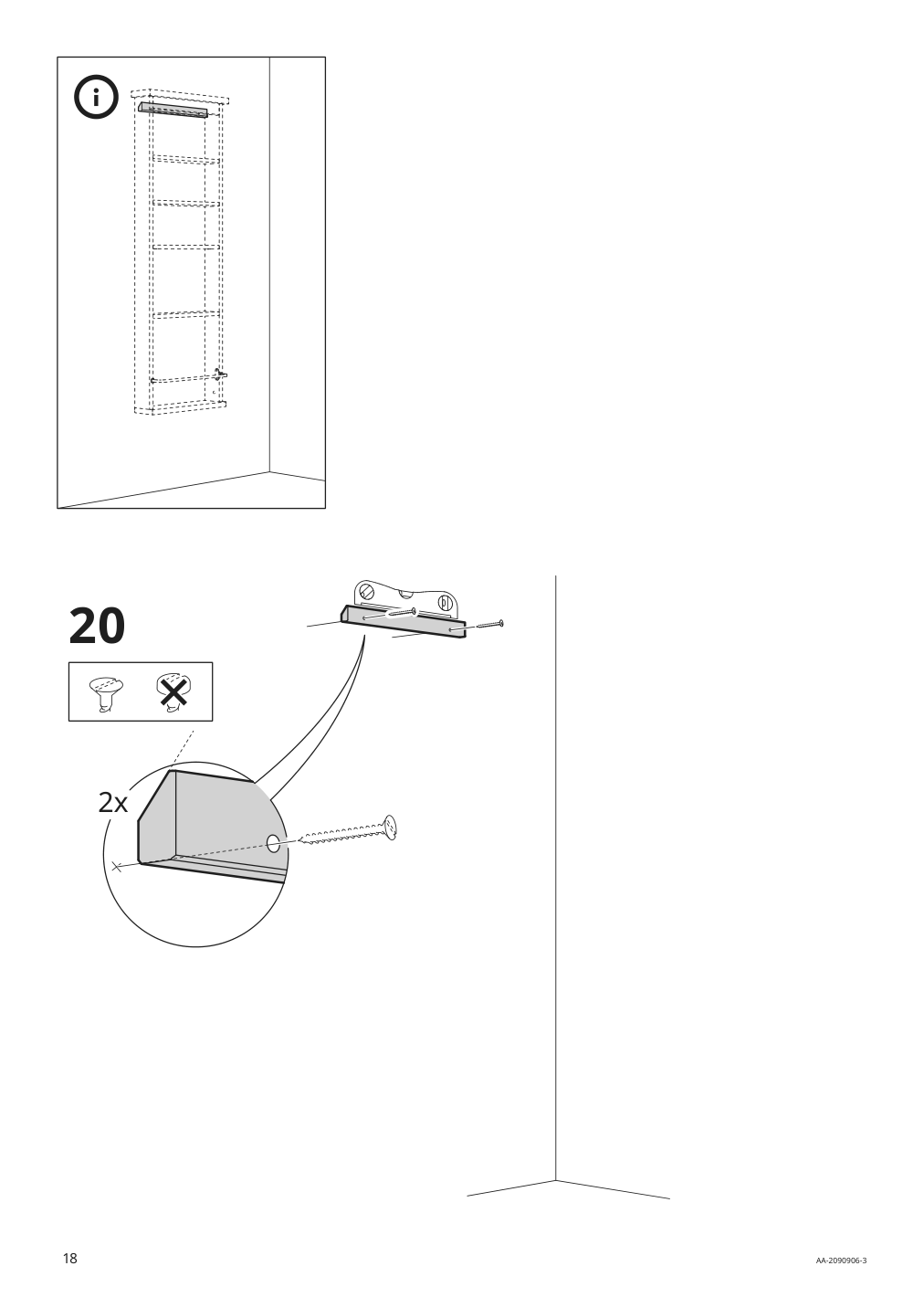 Assembly instructions for IKEA Hemnes wall shelf white | Page 18 - IKEA HEMNES wall shelf 003.966.47