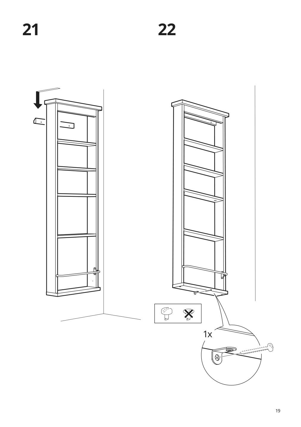 Assembly instructions for IKEA Hemnes wall shelf white | Page 19 - IKEA HEMNES wall shelf 003.966.47