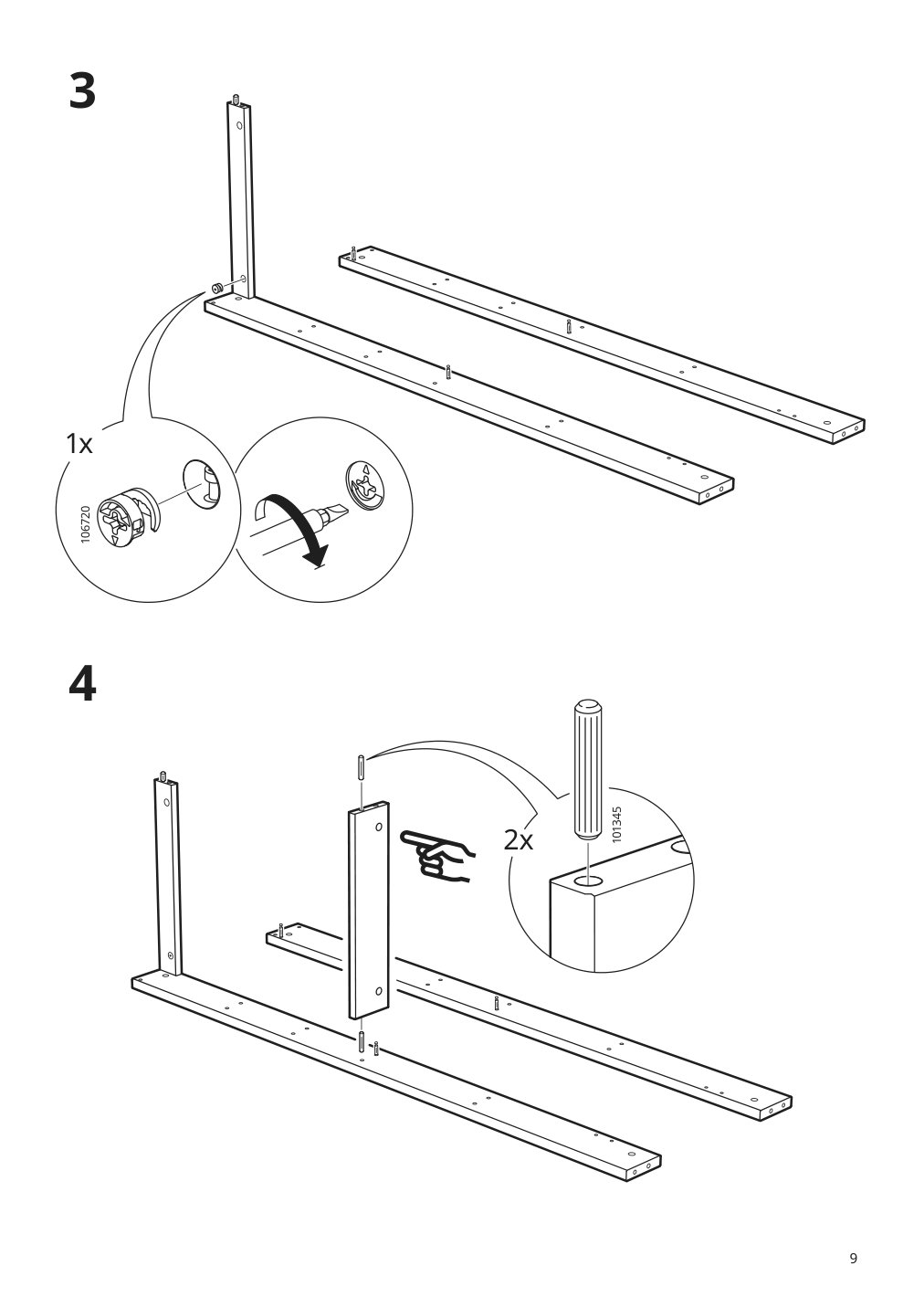 Assembly instructions for IKEA Hemnes wall shelf white | Page 9 - IKEA HEMNES wall shelf 003.966.47