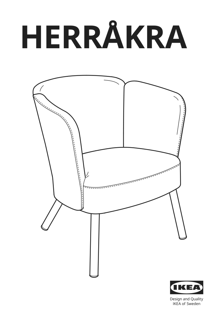 Assembly instructions for IKEA Herrakra armchair skulsta black | Page 1 - IKEA HERRÅKRA armchair 205.355.48