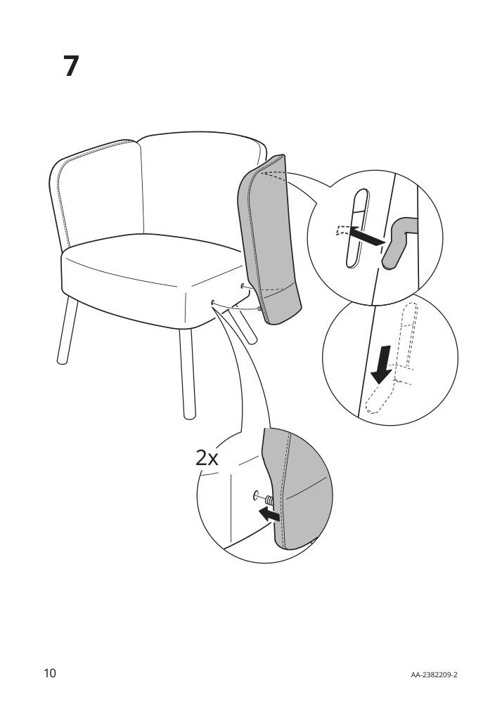 Assembly instructions for IKEA Herrakra armchair skulsta black | Page 10 - IKEA HERRÅKRA armchair 205.355.48